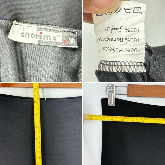 Anonima Black Layered Boho Lace Trim Skirt Size 36 Romantic Gothic Style - Picture 6 of 16